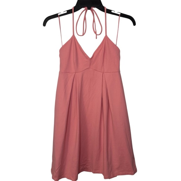 Susana Monaco Revolve Pink Halter Supplex Mini Dress - Picture 1 of 7